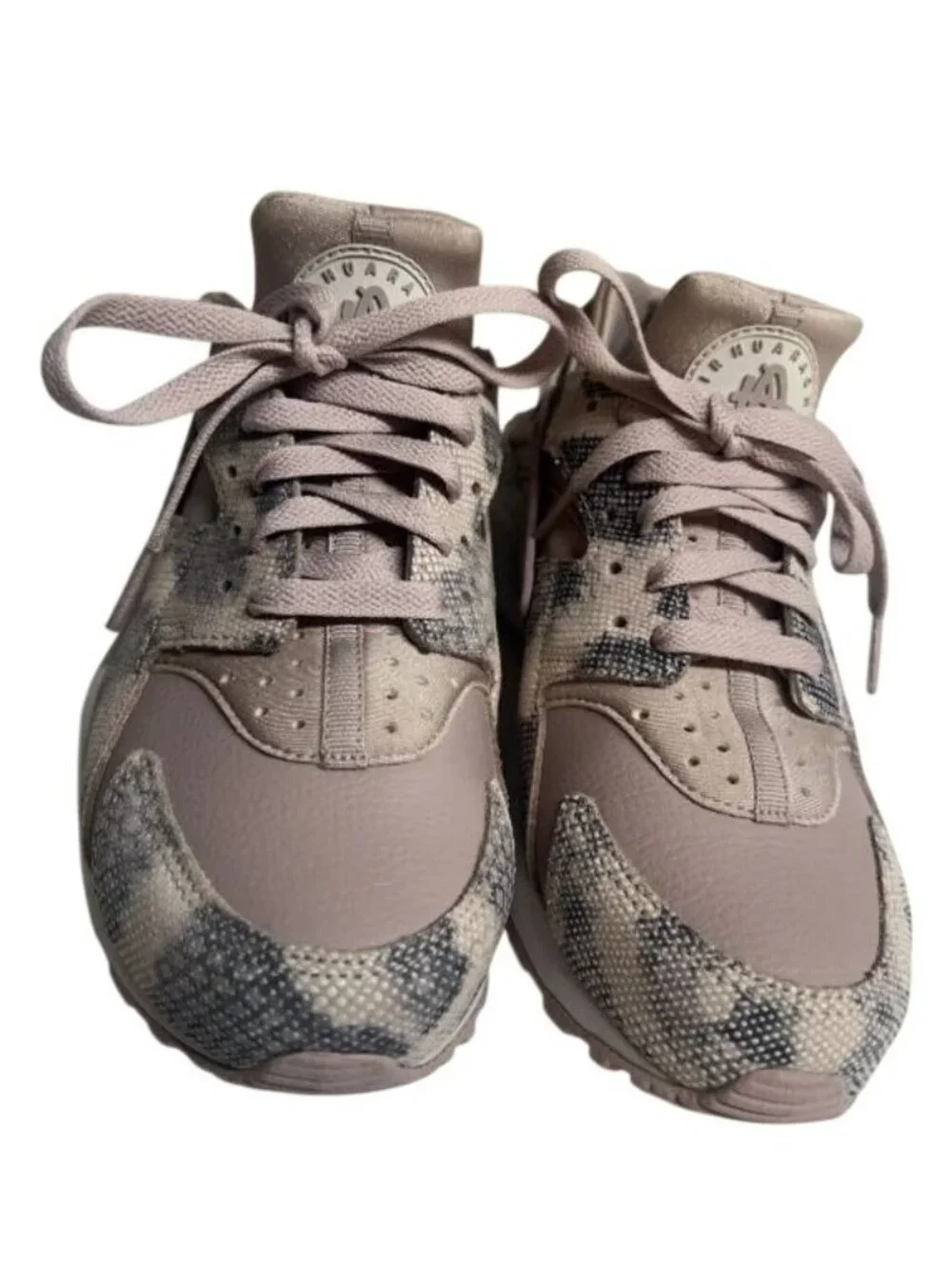 Nike Air Huarache Pink Gray Snakeskin Print Womens Sneakers Size 7.5